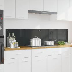 Cr&eacute;dence de cuisine 2 pcs Gris fonc&eacute; 90 x 40 cm verre tremp&eacute;