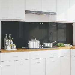 Cr&eacute;dence de cuisine 2 pcs Gris fonc&eacute; 100 x 60 cm verre tremp&eacute;