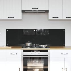 Cr&eacute;dence de cuisine 2 pcs Noir 70 x 40 cm verre tremp&eacute;