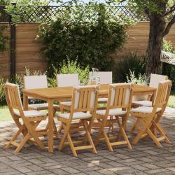 Chaises de bistrot d'ext&eacute;rieur avec coussin 8 pcs Cr&egrave;me blanc