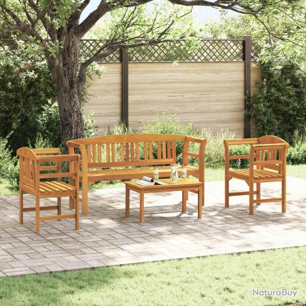 Ensemble de salon Rose de 4 pcs Bois d'Acacia Massif