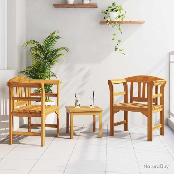 Ensemble de salon Rose de 3 pcs Bois d'Acacia Massif