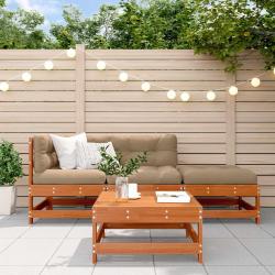 Ensemble de salon de 4 pcs Brun cire Bois de pin massif