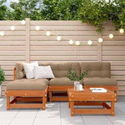 Ensemble de salon de 13 pcs Brun cire Bois de pin massif