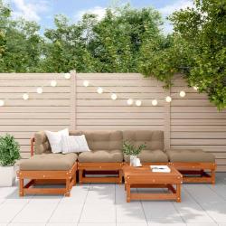 Ensemble de salon de 6 pcs Brun cire Bois de pin massif