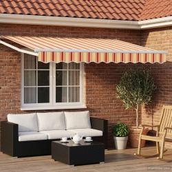 Auvent r&eacute;tractable Jaune, Orange et Blanc 3 x 2 m