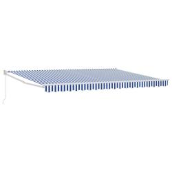Auvent r&eacute;tractable Bleu et Blanc 4 x 2 m