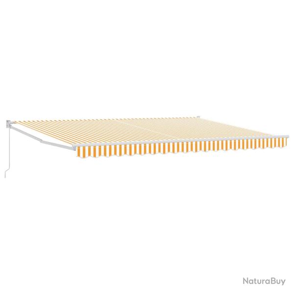 Auvent r�tractable Jaune et blanc 4 x 2 m