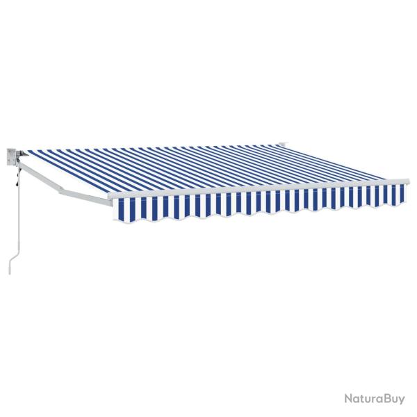 Auvent r�tractable Bleu et Blanc 2,5 x 2 m Polyester et m�tal