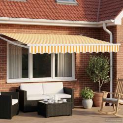 Store r&eacute;tractable manuel avec LEDs Jaune et blanc 2,5 x 2 m