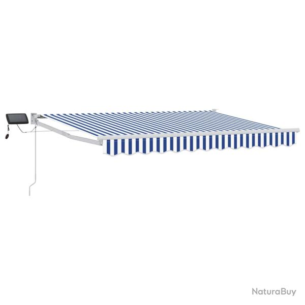 Store r�tractable manuel avec LEDs Bleu et Blanc 3,5 x 2 m