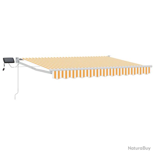 Store r�tractable manuel avec LEDs Jaune et blanc 3,5 x 2 m