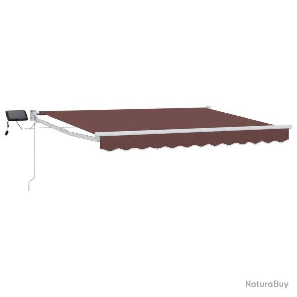 Store r�tractable manuel avec LEDs Marron et blanc 3 x 2,5 m