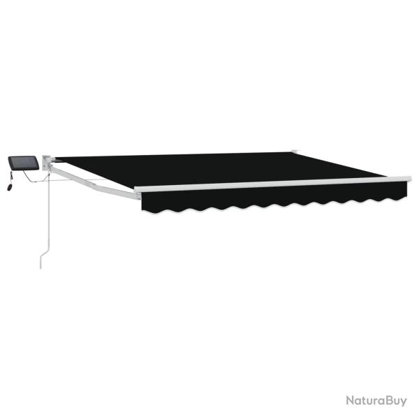 Store r�tractable manuel avec LEDs Noir et Blanc 3 x 2,5 m