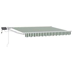 Store r&eacute;tractable manuel avec LEDs Vert et blanc 3 x 2,5 m