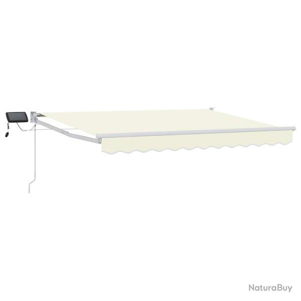 Store r�tractable manuel avec LEDs Cr�me et Blanc 3,5 x 2,5 m
