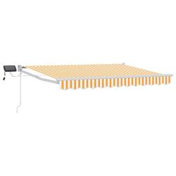 Store r&eacute;tractable manuel avec LEDs Orange et Blanc 3,5 x 2,5 m