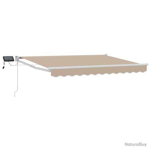 Store r�tractable manuel avec LEDs Beige et blanc 3,5 x 2,5 m