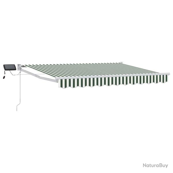 Store r�tractable manuel avec LEDs Vert et blanc 3,5 x 2,5 m