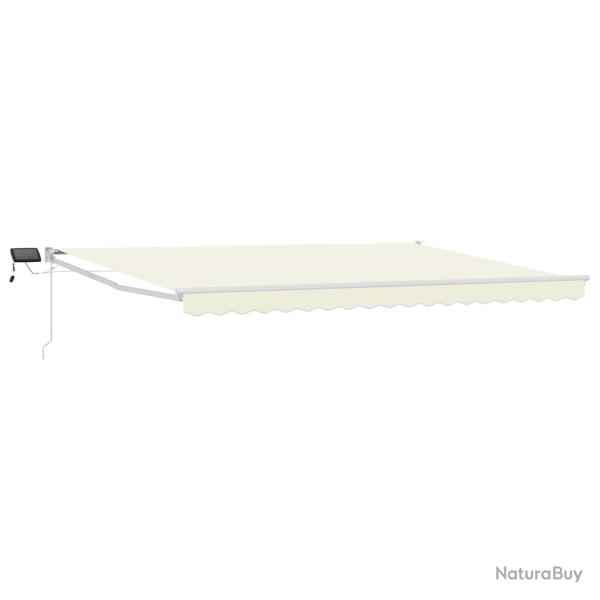 Store r�tractable manuel avec LEDs Cr�me et Blanc 4 � 3 m