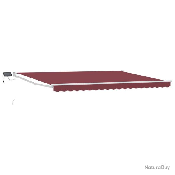 Store r�tractable manuel avec LEDs Bourgogne et Blanc 4 � 3 m