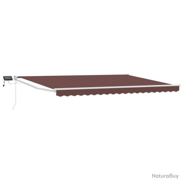 Store r�tractable manuel avec LEDs Marron et blanc 4 � 3 m