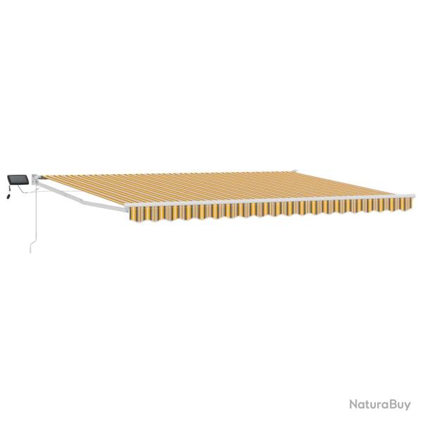 Store r�tractable manuel avec LEDs Jaune, Gris et Blanc 4 � 3 m