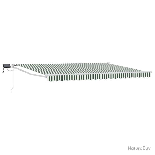 Store r�tractable manuel avec LEDs Vert et blanc 4,5 � 3 m