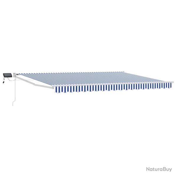 Store r�tractable manuel avec LEDs Bleu et Blanc 5 x 3 m