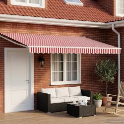 Store r&eacute;tractable manuel avec LEDs Rouge et Blanc 5 x 3 m