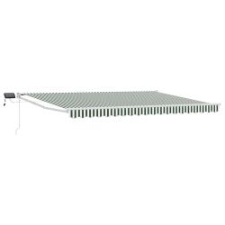 Store r&eacute;tractable manuel avec LEDs Vert et blanc 5 x 3 m