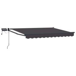 Store r&eacute;tractable manuel avec LEDs Anthracite 2,5 x 2 m