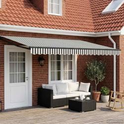 Store r&eacute;tractable manuel avec LEDs Anthracite et blanc 4 x 2 m