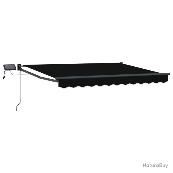 Store r�tractable manuel avec LEDs Noir et anthracite 3 x 2,5 m