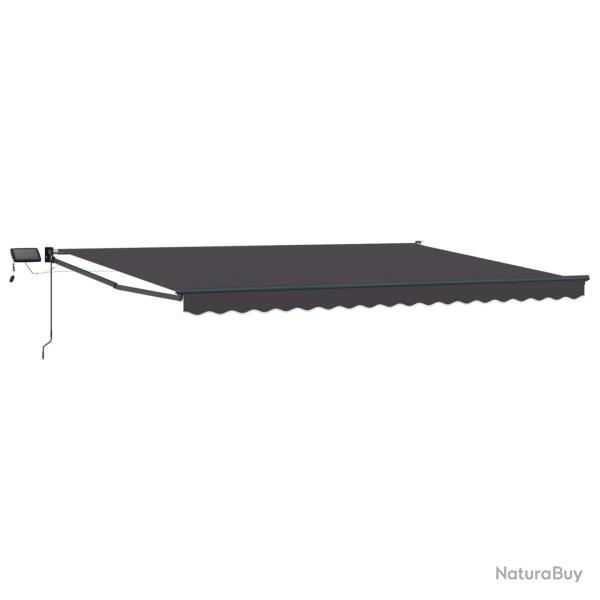 Store r�tractable manuel avec LEDs Anthracite 4 � 3 m