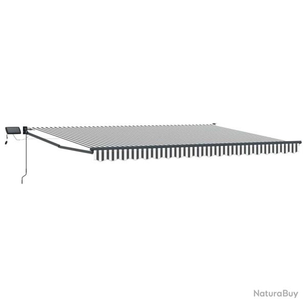 Store r�tractable manuel avec LEDs Anthracite et blanc 4 � 3 m