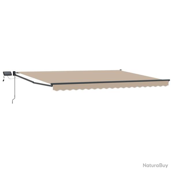 Store r�tractable manuel avec LEDs Beige et Anthracite 4 � 3 m