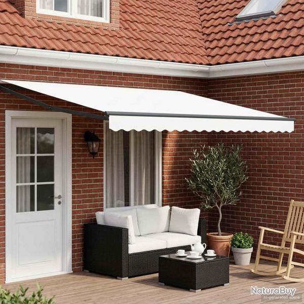 Store r�tractable manuel avec LEDs Blanc et anthracite 4 � 3 m