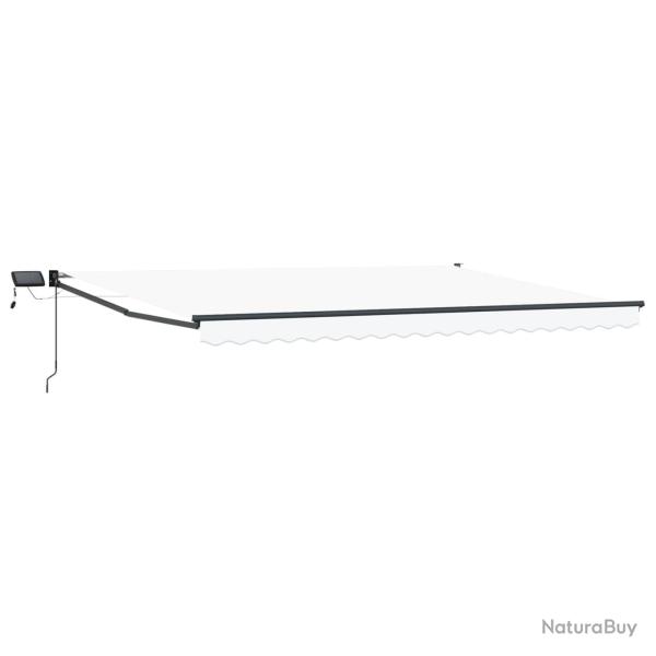 Store r�tractable manuel avec LEDs Blanc et anthracite 4 � 3 m
