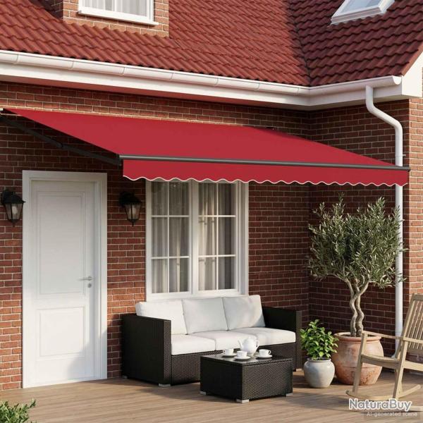 Store r�tractable manuel avec LEDs Rouge et Anthracite 4 � 3 m