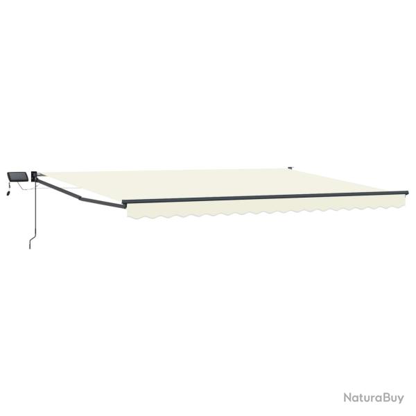 Store r�tractable manuel avec LEDs Cr�me et Anthracite 5 x 3 m