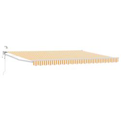 Auvent r&eacute;tractable &eacute;lectrique Orange et Blanc 4,5 &times; 3 m