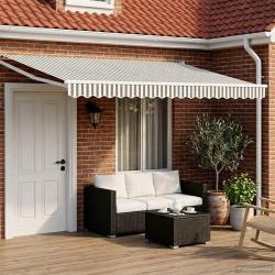 Auvent r&eacute;tractable &eacute;lectrique Anthracite et blanc 4,5 &times; 3 m