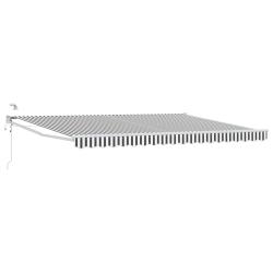 Auvent r&eacute;tractable &eacute;lectrique Anthracite et blanc 4,5 &times; 3 m