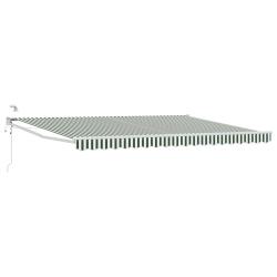 Auvent r&eacute;tractable &eacute;lectrique Vert et blanc 4,5 &times; 3 m