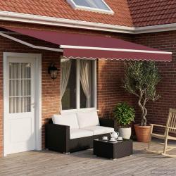 Auvent r&eacute;tractable &eacute;lectrique Rouge bordeaux 5 x 3 m
