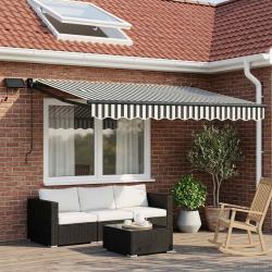 Auvent r&eacute;tractable &eacute;lectrique Anthracite et blanc 2,5 x 2 m
