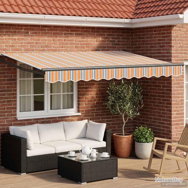 Auvent r�tractable �lectrique Bleu et Orange 3 x 2,5 m