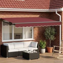 Auvent r&eacute;tractable &eacute;lectrique Rouge bordeaux 3,5 x 2,5 m