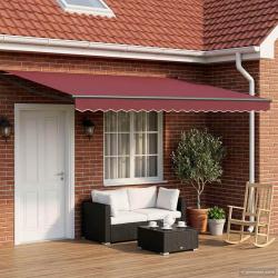 Auvent r&eacute;tractable &eacute;lectrique Rouge bordeaux 4 &times; 3 m